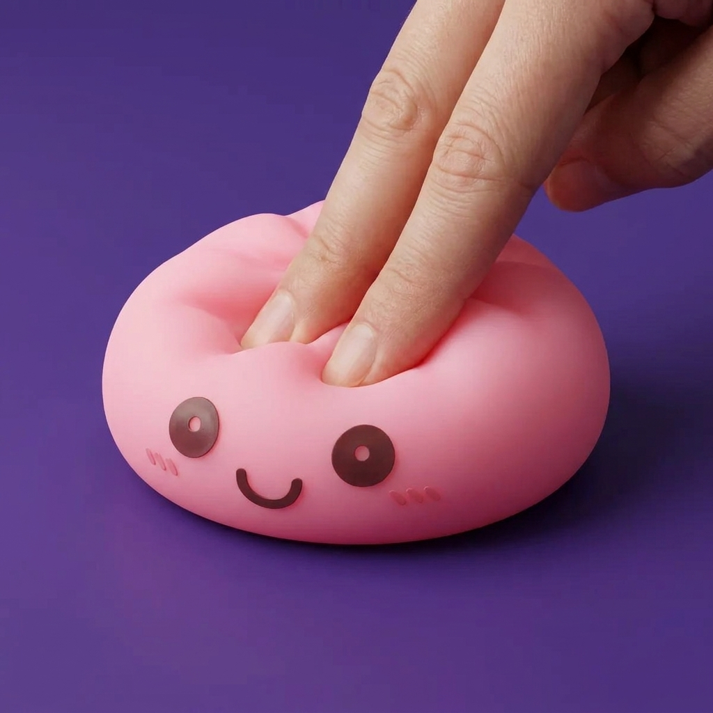 Dumpling Squishy Nachtlampje Zacht Roze tijdens het knijpen, zacht materiaal