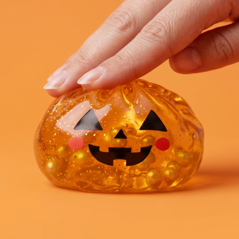 Pumpkin Dumpling Squishy Halloween Lichtgevend tijdens het knijpen, zacht materiaal