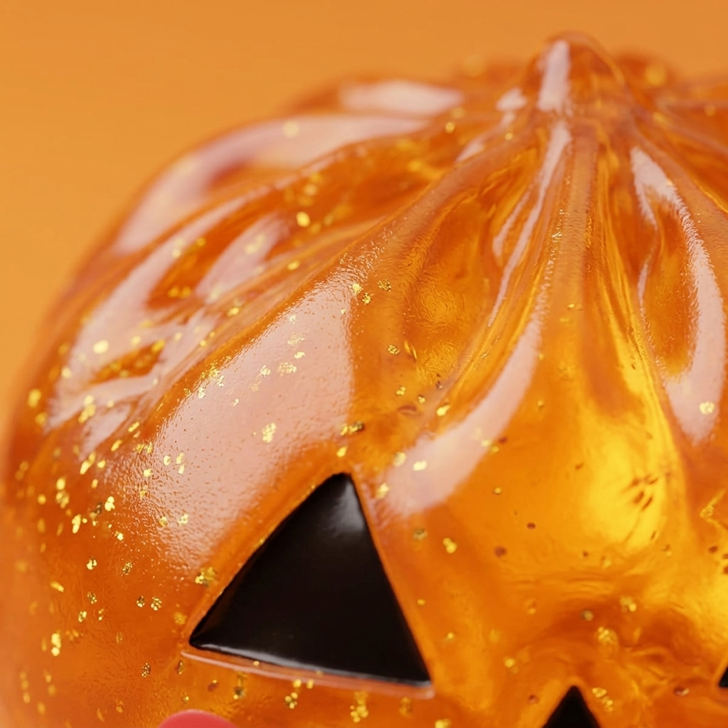 Pumpkin Dumpling Squishy Halloween Lichtgevend — macro-close-up van de textuur