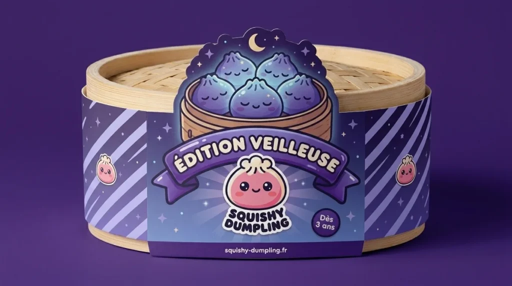 Dumpling Squishy Paars XXL Zacht met een knuffel