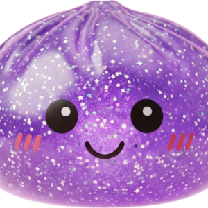 Glitter Dumpling Squishy Paars Dromerig tijdens het knijpen, zacht materiaal