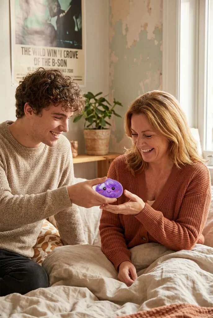 Glitter Dumpling Squishy Paars Dromerig als cadeau-idee
