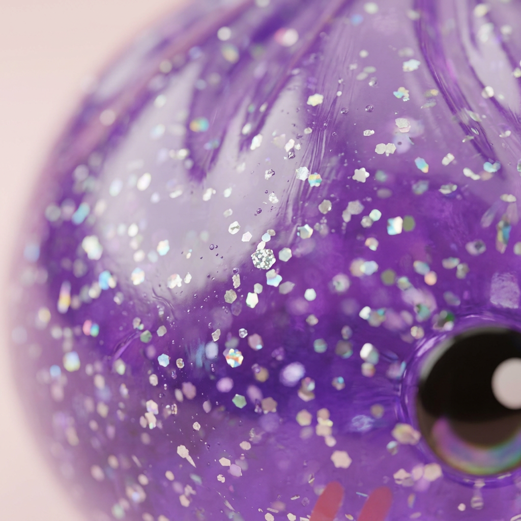 Glitter Dumpling Squishy Paars Dromerig — macro-close-up van de textuur