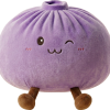Dumpling Squishy Giant Paars tijdens het knijpen, zacht materiaal