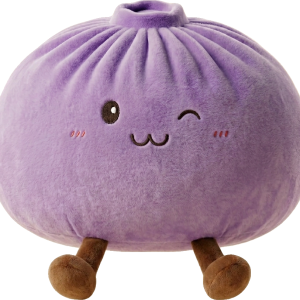 Dumpling Squishy Giant Paars tijdens het knijpen, zacht materiaal