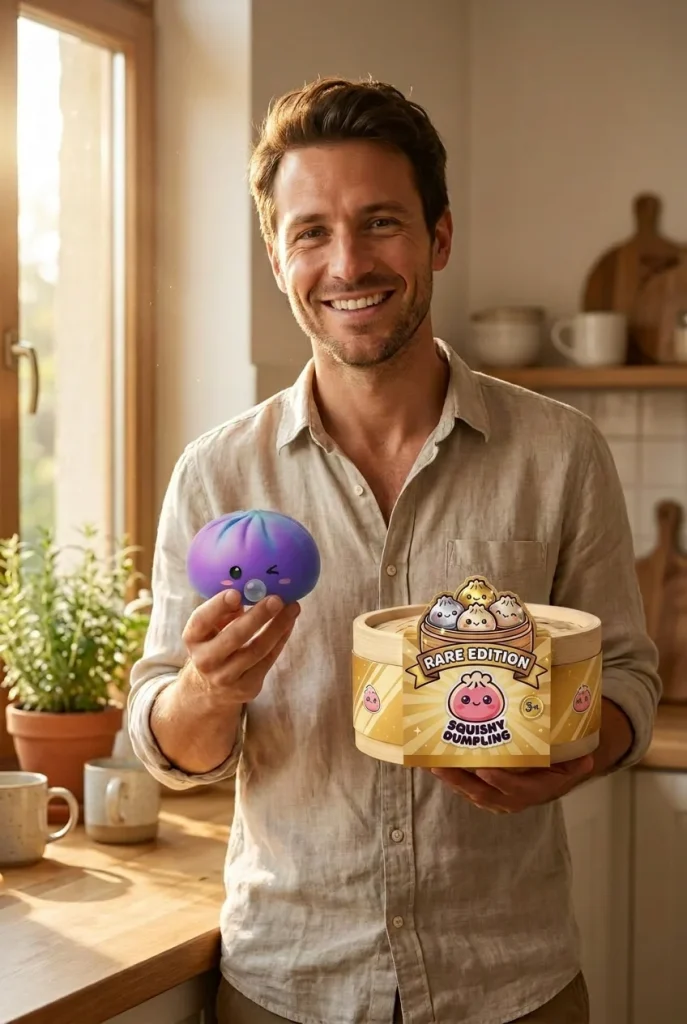 Dumpling Squishy Purple Rare Blow Cosmic Paars met zijn doos