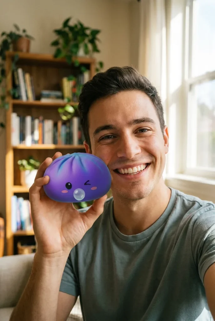 Dumpling Squishy Purple Rare Blow Cosmic Paars in het dagelijks leven