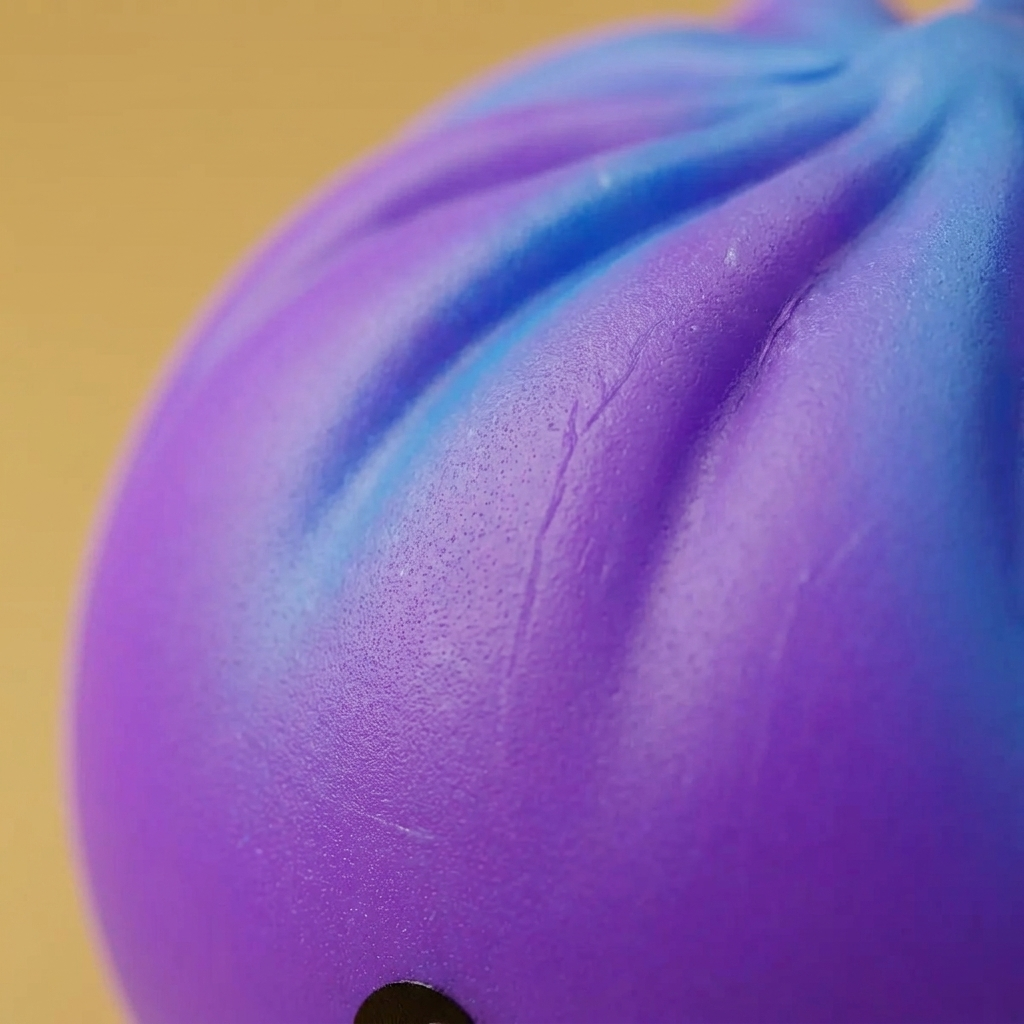 Dumpling Squishy Purple Rare Blow Cosmic Paars — macro-close-up van de textuur