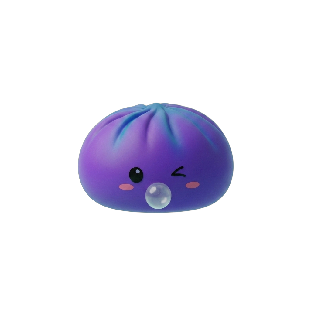 Dumpling Squishy Purple Rare Blow Cosmic Paars tijdens het knijpen, zacht materiaal