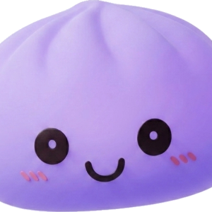 Dumpling Squishy Nachtlampje Zacht Paars tijdens het knijpen, zacht materiaal