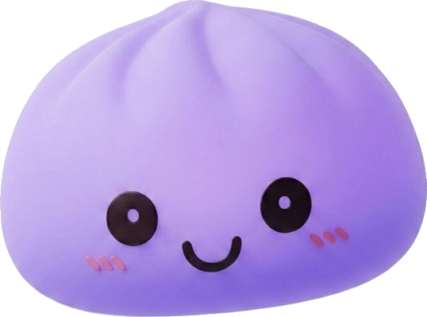Dumpling Squishy Nachtlampje Zacht Paars tijdens het knijpen, zacht materiaal