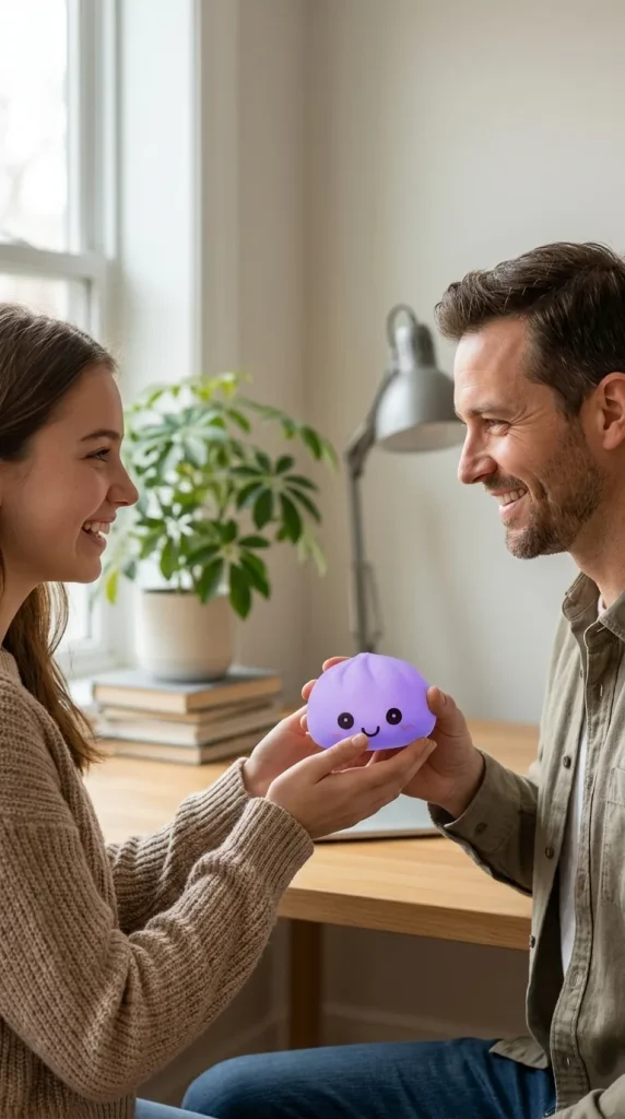 Dumpling Squishy Nachtlampje Zacht Paars als cadeau-idee