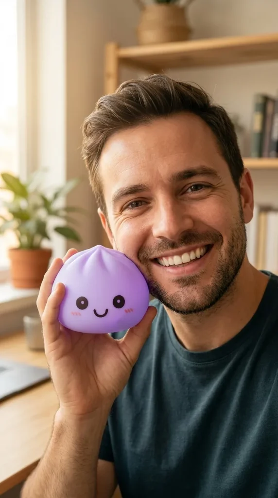 Dumpling Squishy Nachtlampje Zacht Paars in het dagelijks leven