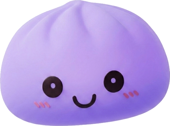 Dumpling Squishy Nachtlampje Zacht Paars tijdens het knijpen, zacht materiaal