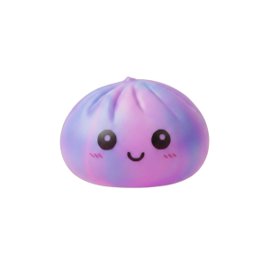 Tie Dye Dumpling Squishy Paars tijdens het knijpen, zacht materiaal