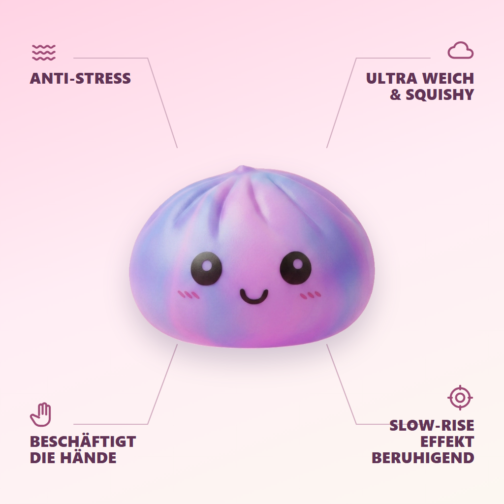 Tie Dye Dumpling Squishy Paars — zijn voordelen