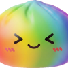 Rainbow Dumpling Squishy Regenboog Kawaii tijdens het knijpen, zacht materiaal