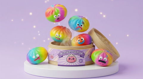 Rainbow Mystery Dumplings Squishy Verrassing tijdens het knijpen, zacht materiaal