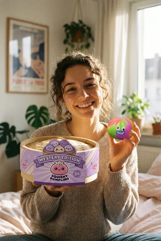 Rainbow Mystery Dumplings Squishy Verrassing met zijn doos