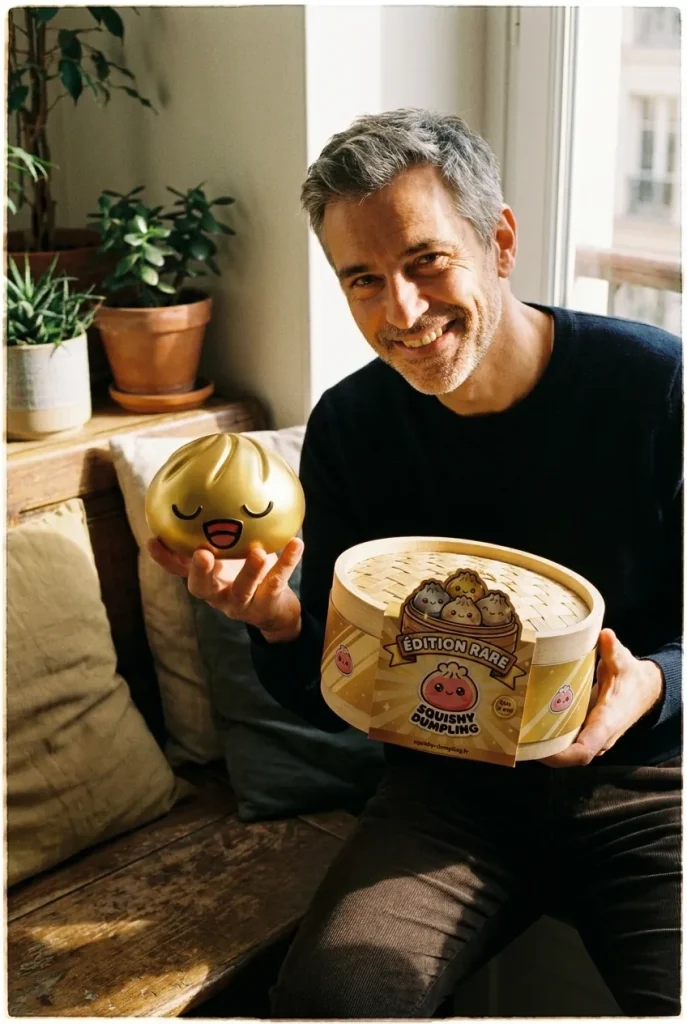 Rare Dumpling Squishy Gouden Schat met zijn doos
