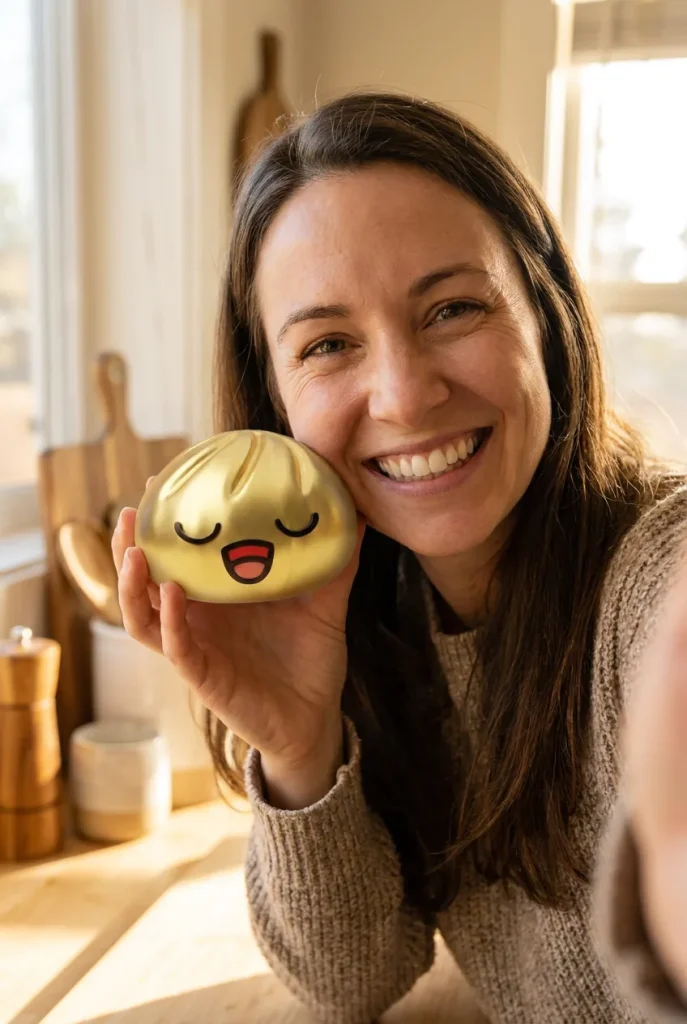 Rare Dumpling Squishy Gouden Schat in het dagelijks leven