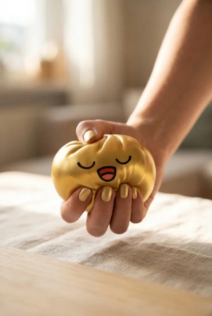 Rare Dumpling Squishy Gouden Schat tijdens het knijpen
