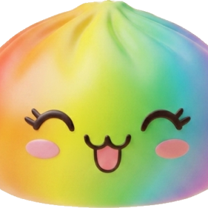 Rare Dumpling Squishy Regenboog tijdens het knijpen, zacht materiaal