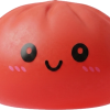 Dumpling Squishy Kersenrood met Bamboe Stoomkorfje tijdens het knijpen, zacht materiaal