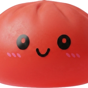 Dumpling Squishy Kersenrood met Bamboe Stoomkorfje tijdens het knijpen, zacht materiaal