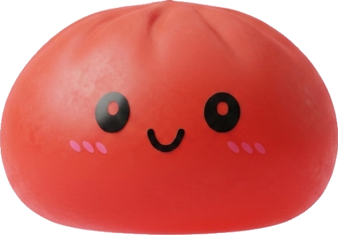Dumpling Squishy Kersenrood met Bamboe Stoomkorfje tijdens het knijpen, zacht materiaal