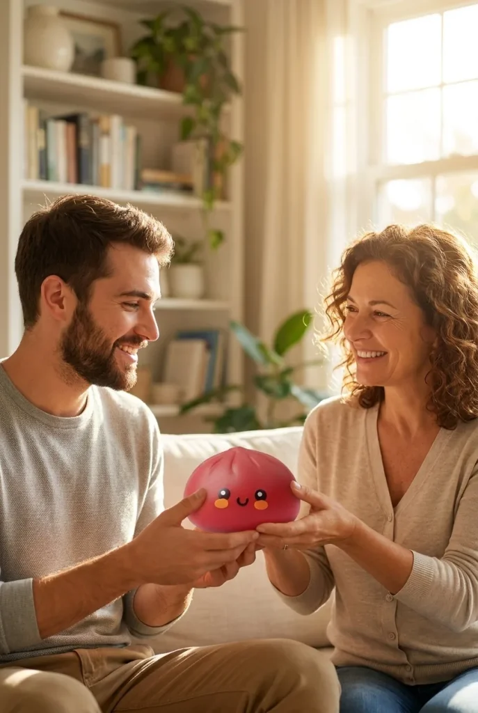 Dumpling Squishy Rouge in Bamboe Stoommandje als cadeau-idee