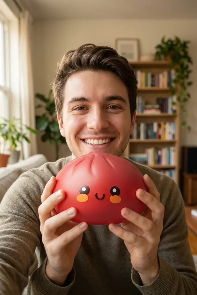 Dumpling Squishy Rouge in Bamboe Stoommandje in het dagelijks leven