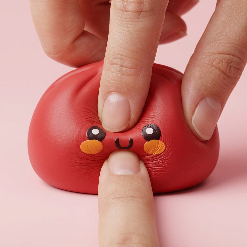 Dumpling Squishy Rouge in Bamboe Stoommandje — slow-rise effect, het schuim vert langzaam terug