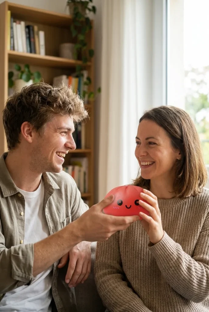 Dumpling Squishy Kersenrood met Bamboe Stoomkorfje als cadeau-idee