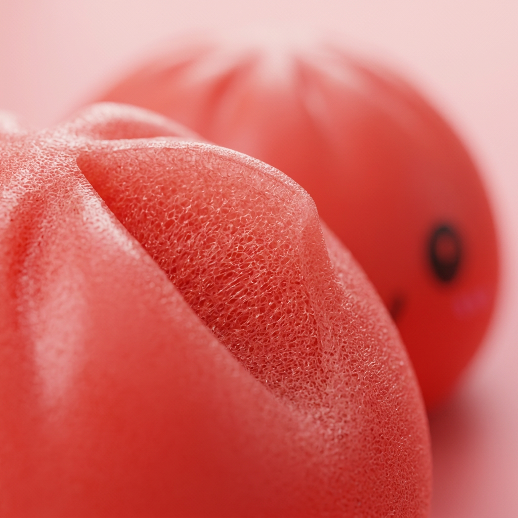Dumpling Squishy Kersenrood met Bamboe Stoomkorfje — macro-close-up van de textuur