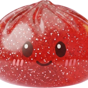 Glitter Dumpling Squishy Rood Geluk tijdens het knijpen, zacht materiaal