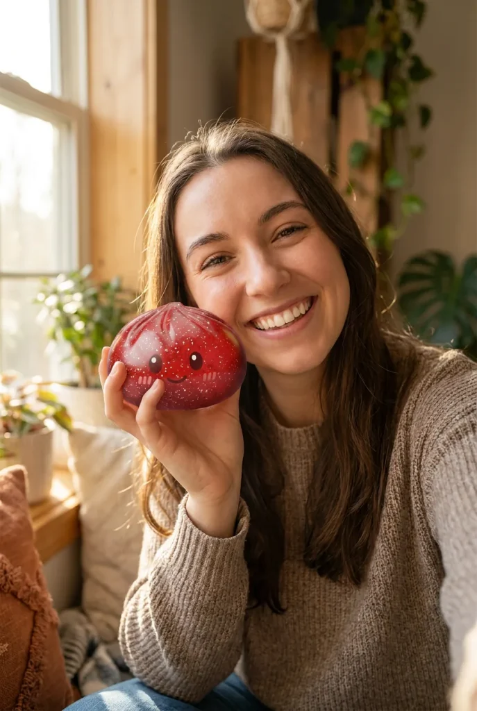 Glitter Dumpling Squishy Rood Geluk in het dagelijks leven