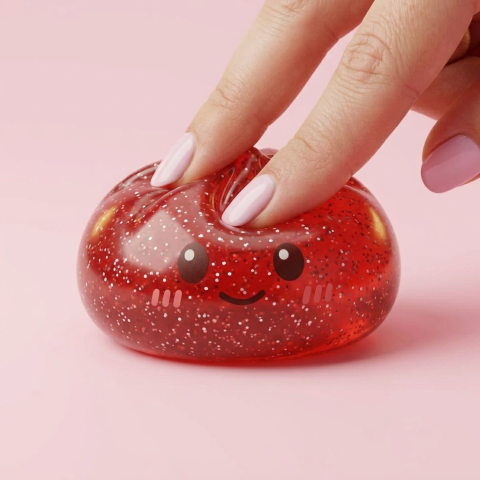 Glitter Dumpling Squishy Rood Geluk tijdens het knijpen, zacht materiaal