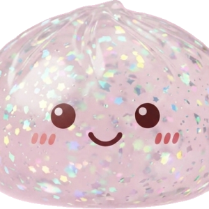 Glitter Dumpling Squishy Zilver Glans tijdens het knijpen, zacht materiaal