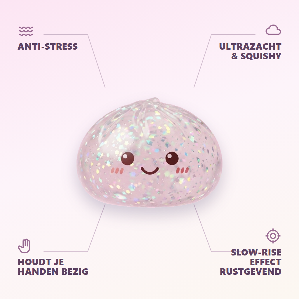 Glitter Dumpling Squishy Zilver Glans — zijn voordelen