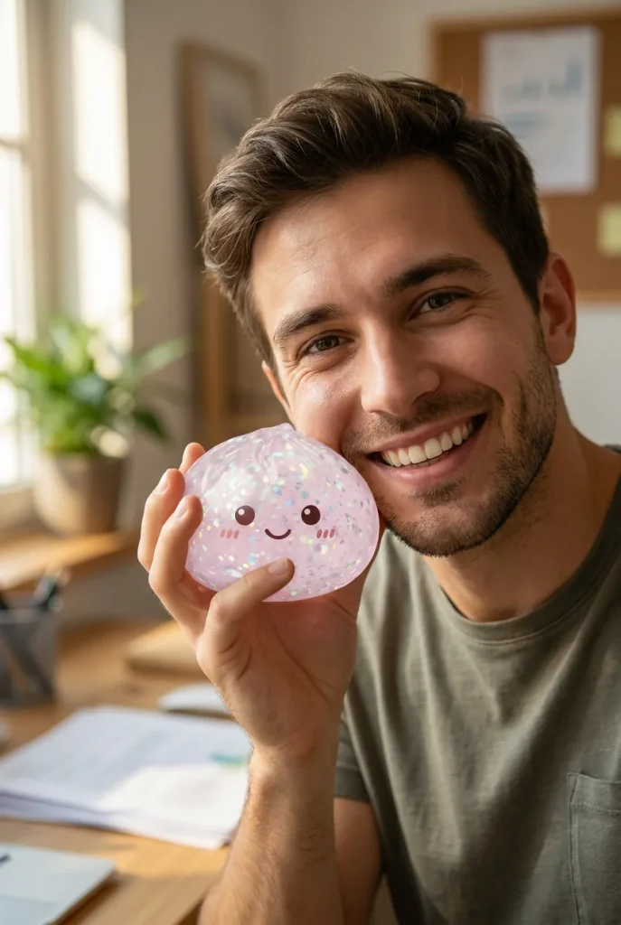 Glitter Dumpling Squishy Zilver Glans in het dagelijks leven