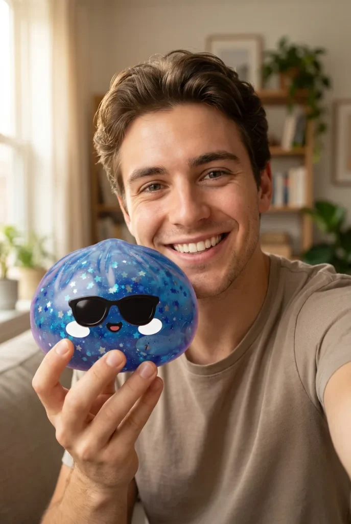 Squishy Dumpling Lunettes Sparkle Blauw in het dagelijks leven