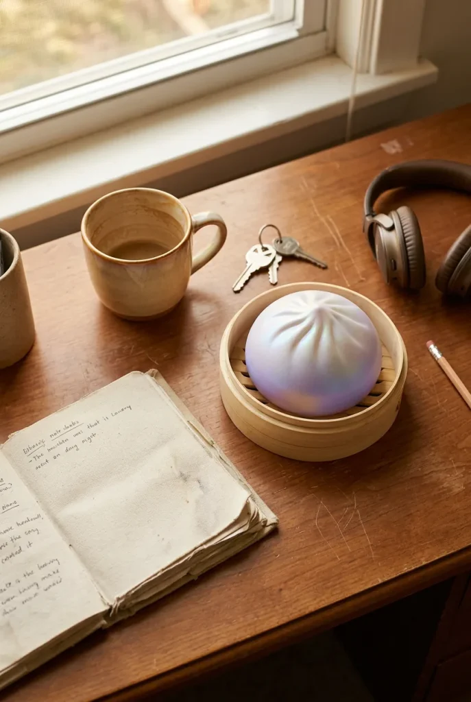 Squishy Bun Mystery Dumpling Verrassingsbox op het bureau