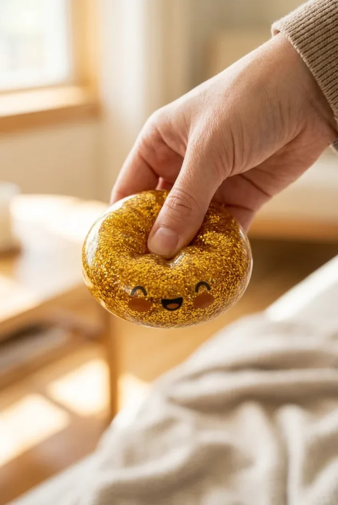 Squishy Bun Mystery Dumpling Verrassingsbox tijdens het knijpen