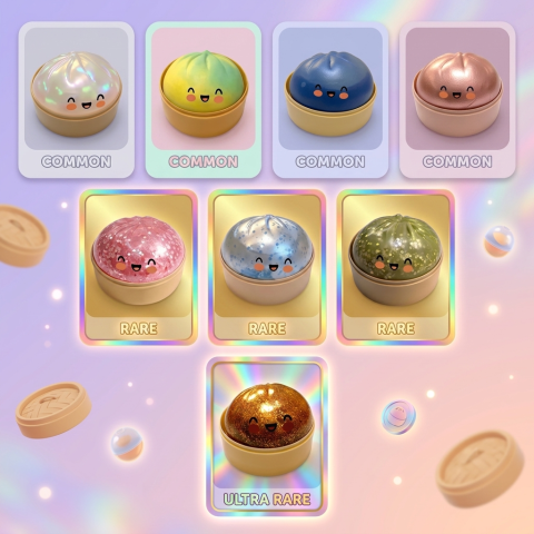 Squishy Bun Mystery Dumpling Verrassingsbox tijdens het knijpen, zacht materiaal