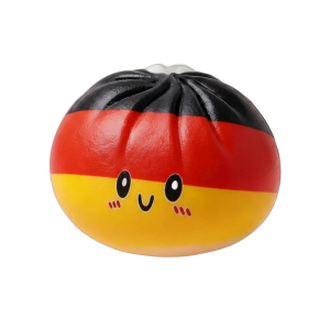 Flag Squishy Toy Duitsland – Dumpling Zwart-Rood-Goud tijdens het knijpen, zacht materiaal