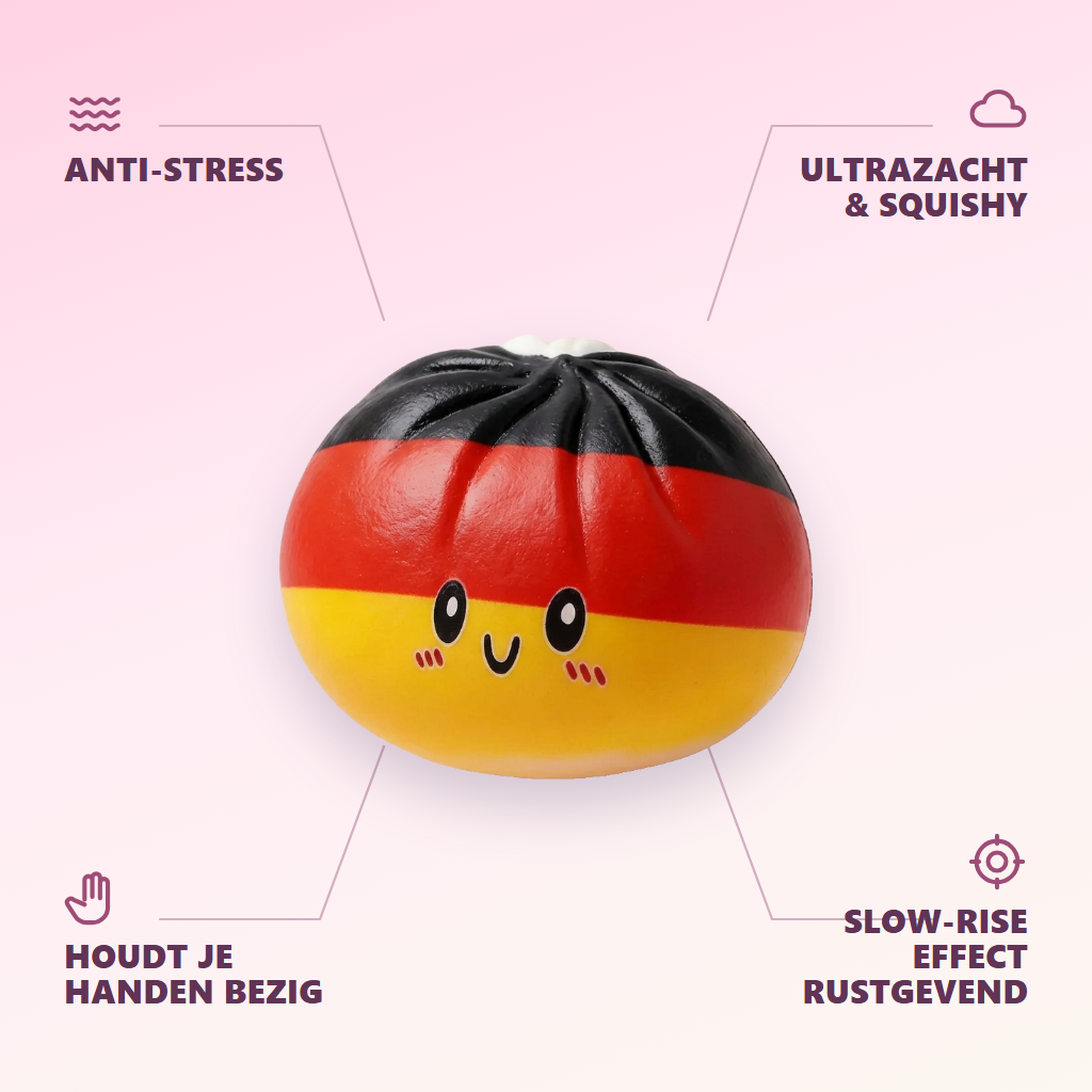 Flag Squishy Toy Duitsland – Dumpling Zwart-Rood-Goud — zijn voordelen
