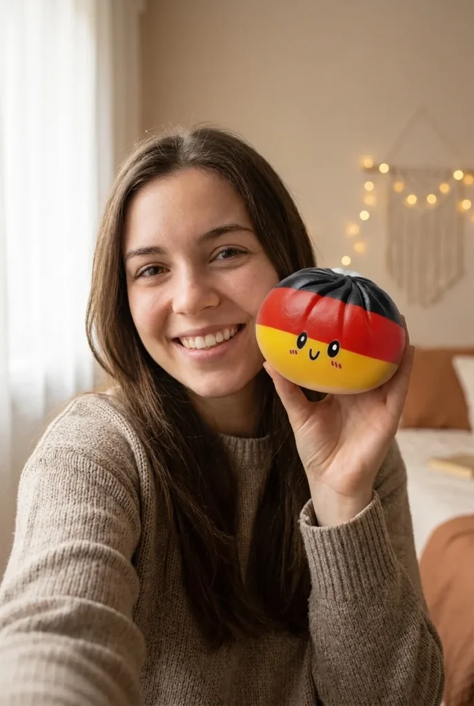 Flag Squishy Toy Duitsland – Dumpling Zwart-Rood-Goud in het dagelijks leven