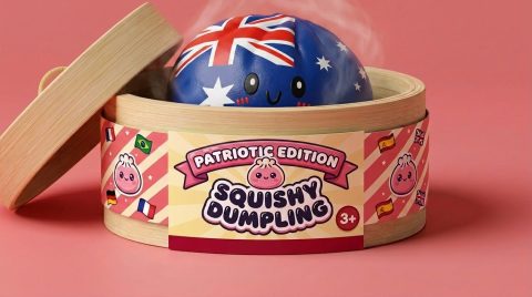 Flag Squishy Dumpling Australië in het bamboe stoommandje