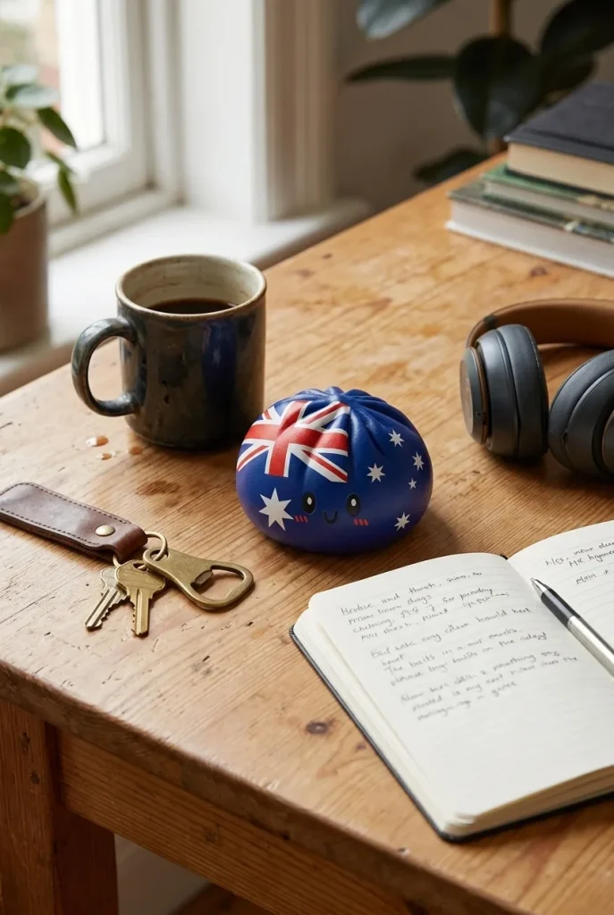 Flag Squishy Dumpling Australië op het bureau